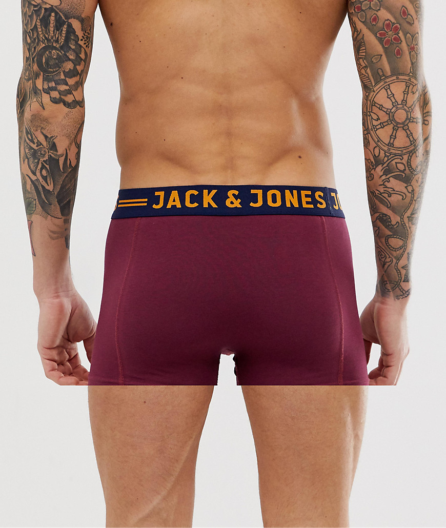 Jack & Jones Trunks 3 Pack With Contrast Waistband-Multi