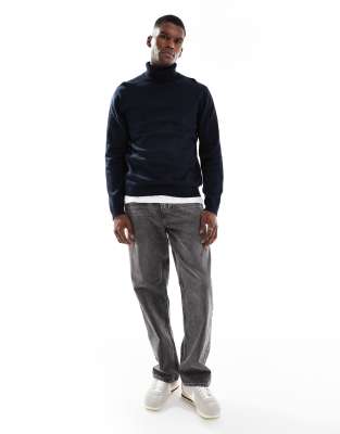 Jack & Jones Turtleneck Sweater In Blue