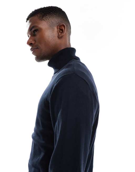 Jack & Jones turtleneck sweater in navy blue, 4 of 5