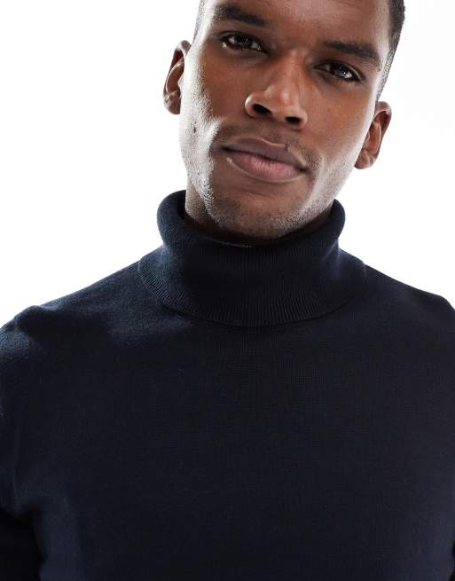 Jack & Jones turtleneck sweater in navy blue, 5 of 5