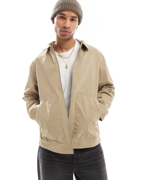 Jack & Jones twill harrington jacket in beige - view 1