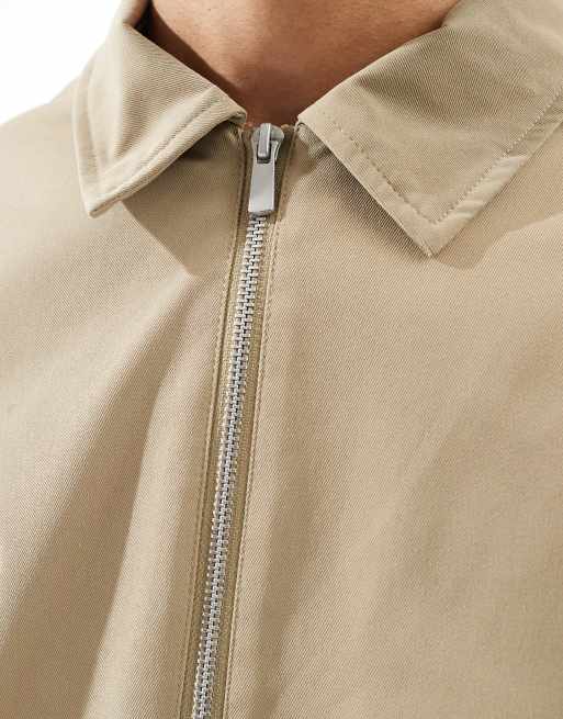 Jack & Jones twill harrington jacket in beige, 4 of 4