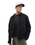 [Jack & Jones] Jack & Jones twill harrington jacket in black XS Black