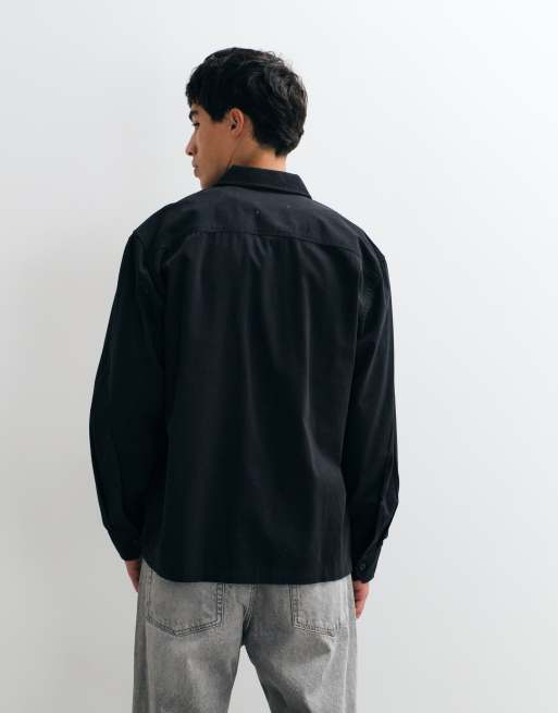 Jack & Jones twill overshirt i svart, 3 av 5