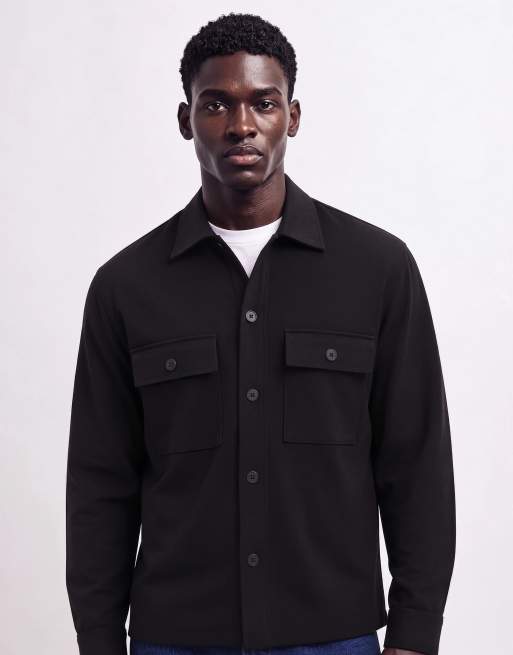 Jack & Jones twill overshirt in black, 10 of 10