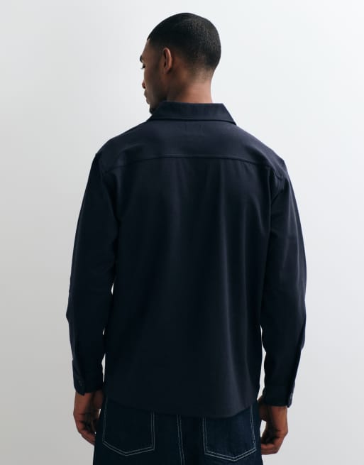 Jack & Jones twill overshirt in dark navy, 5 of 5