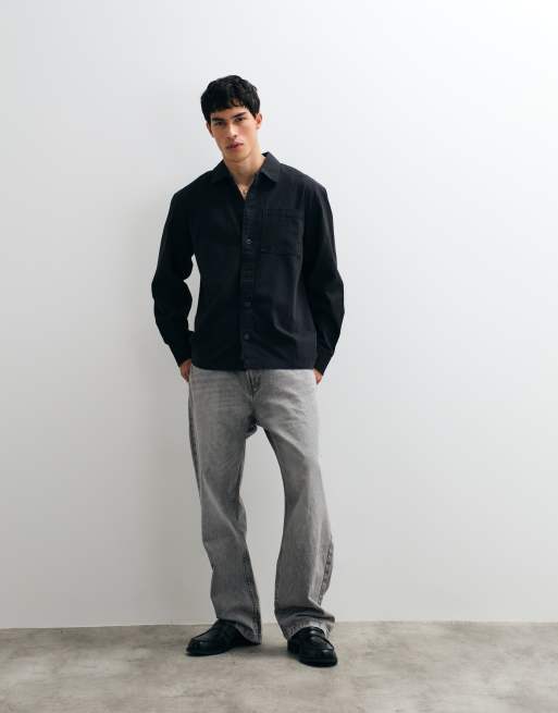 Jack & Jones twill overshirt in zwart, 5 van 5