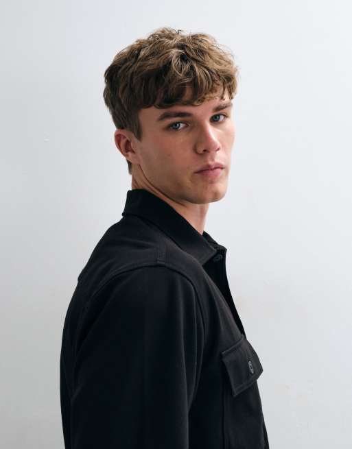 Jack & Jones twill overshirt in zwart, 5 van 7