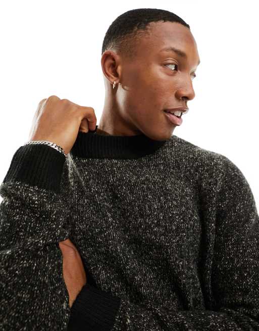 Jack Jones twisted heavy sweater in black ASOS