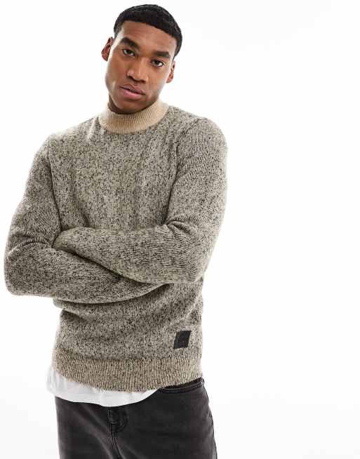 Jack & Jones – Twisted – Schwerer Pullover in Beige