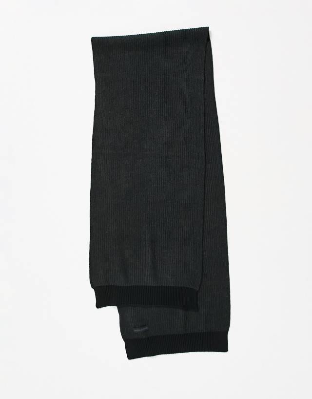 Jack & Jones twisted yarn ribbed scarf in black