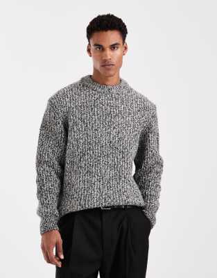 Jack & Jones Twisted Yarn Sweater In Gray