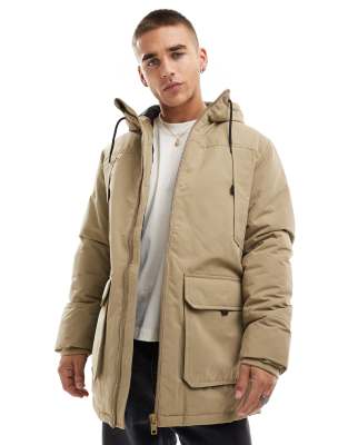 Jack & Jones Jack & Jones utility parka in beige-Neutral