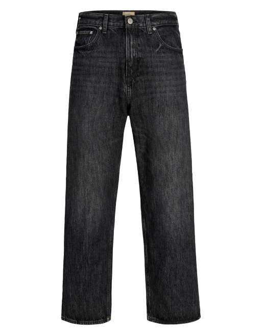 Jack & Jones vaqueros baggy de talle alto en denim negro, 7 de 7