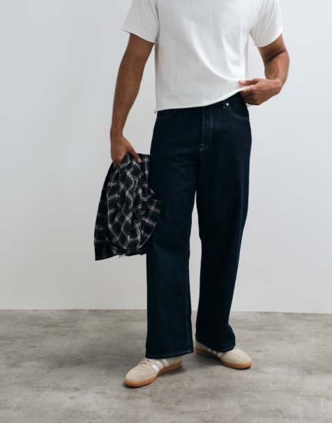 Jack & Jones - vaqueros Dave de corte ancho en lavado raw con pespuntes en contraste - view 1