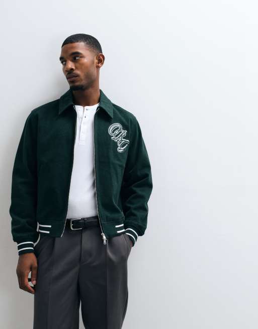Jack & Jones varsity bomberjacka i skogsgrön, 2 av 5