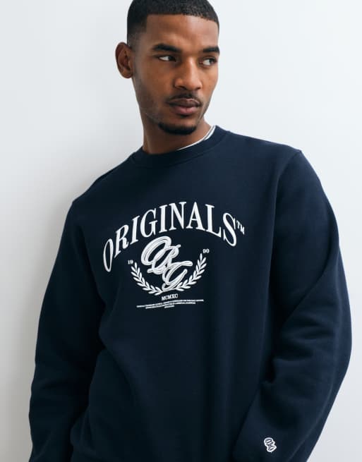 Jack & Jones varsity-logo sweatshirt i navy, 2 af 5