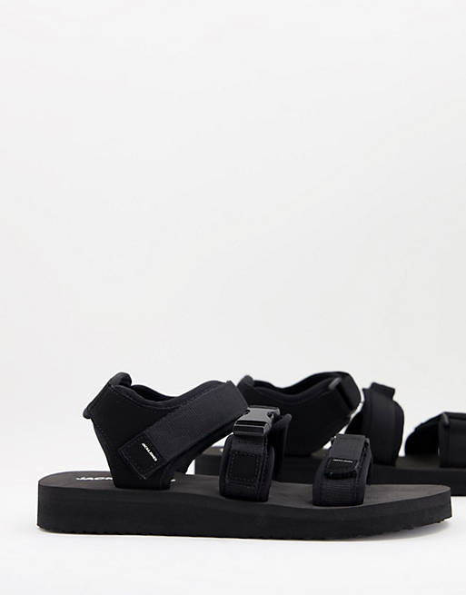 Jack & Jones velcro sandals in black