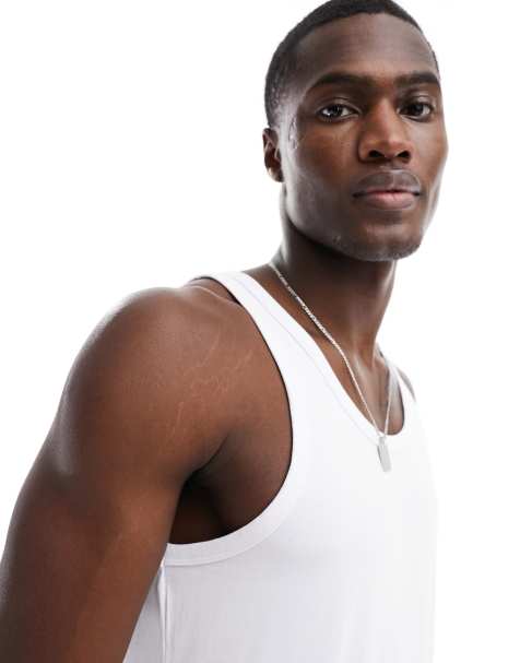 Men's Vests & Tank Tops, Plain, White & Ribbed Vests