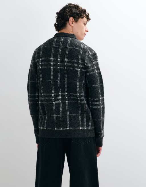 Jack & Jones vest met knoopsluiting en grijze ruit, 4 van 5