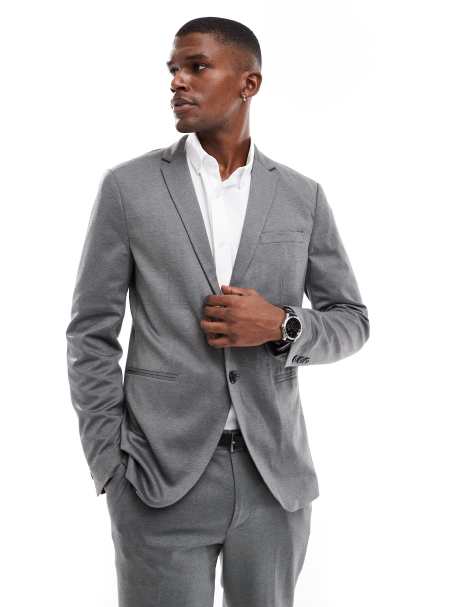 Jack & Jones - Veste de costume ajustée en jersey - Gris - view 1