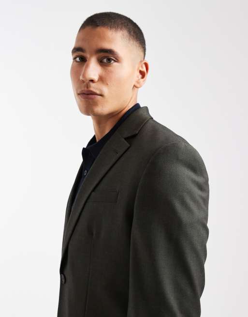 Jack & Jones - Veste de costume standard en laine mélangée - Vert foncé, 4 de 5