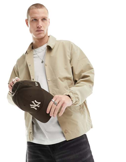 Jack & Jones - Veste Style Charpentier En Sergé Avec Col En Velours Cotele Beige