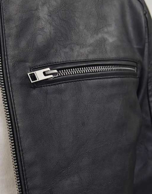 Jack & Jones veste en cuir synthétique noire, 4 de 7