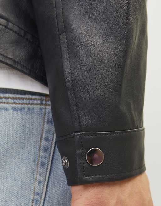 Jack & Jones veste en cuir synthétique noire, 5 de 7