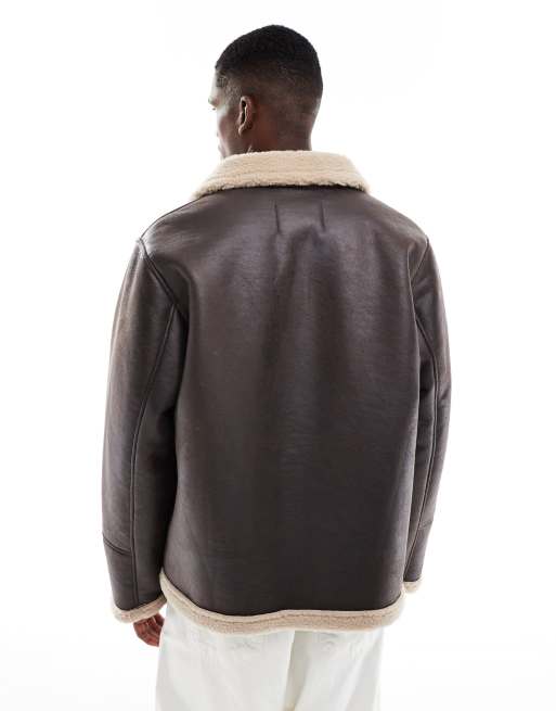 Jack & Jones - Veste en imitation peau de mouton - Marron, 3 de 5