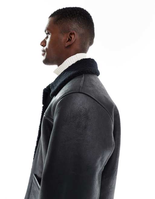 Jack & Jones - Veste en imitation peau de mouton - Noir, 4 de 5