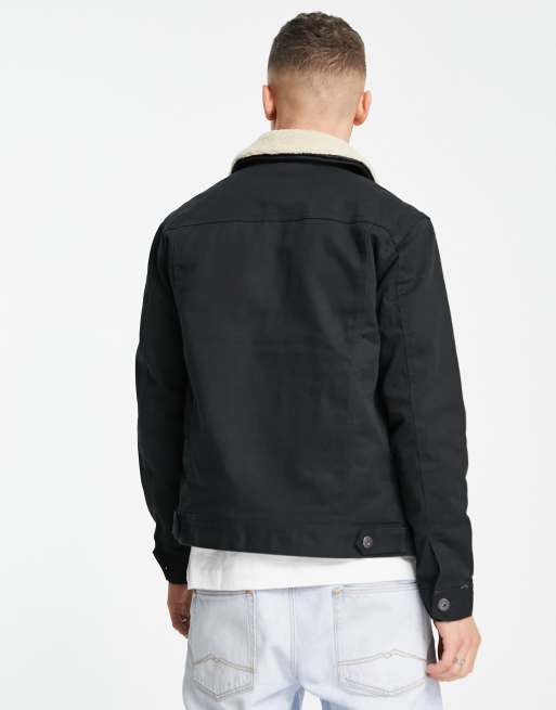 Jack & Jones - Veste en sergé avec col en imitation peau de mouton - Noir, 2 de 4