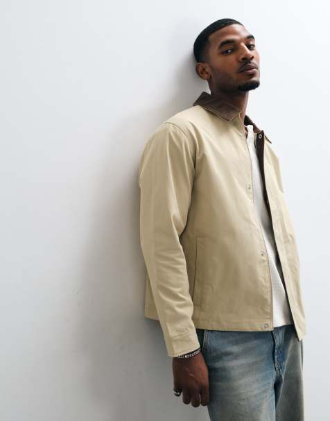 Jack & Jones veste harrington barn avec col en velours côtelé beige - view 1