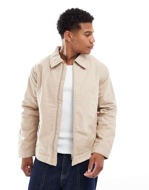 Jack & Jones - Veste rembourrée style charpentier en coton avec col - Beige - view 1