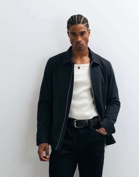 Jack & Jones veste slim à double zip habillée bleu marine - view 1