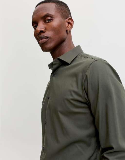 Jack & Jones - Vestito camicia color bosco scuro, 6 di 7