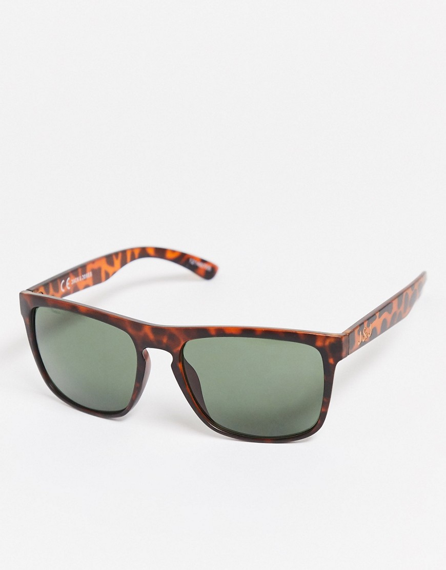 Jack & Jones - Vierkante zonnebril met tortoise-Oranje