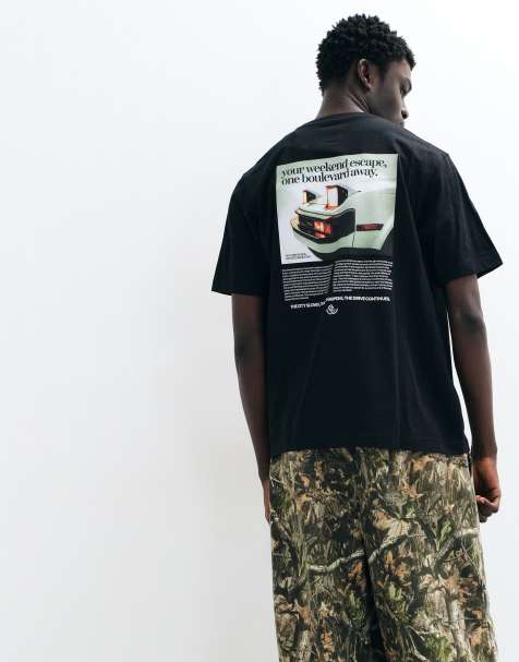 Jack & Jones vintage car backprint t-shirt in black - view 1