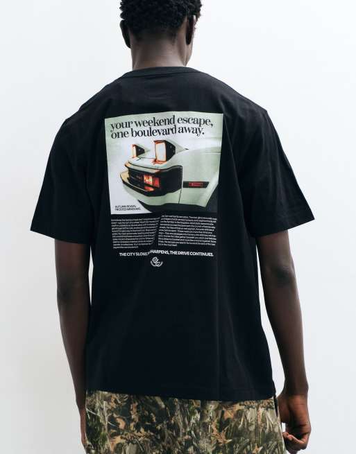 Jack & Jones vintage car backprint t-shirt in black, 5 of 5