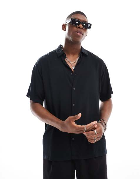 Jack & Jones viscose shirt in black - view 1