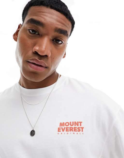 Jack & Jones – Vit, avslappnad t-shirt med Everest-tryck baktill, 2 av 4
