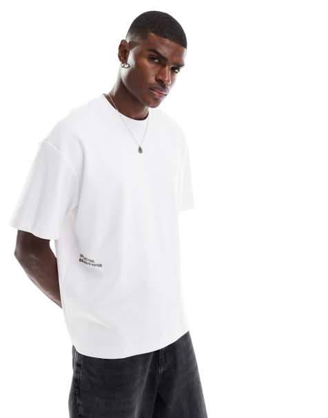 Jack & Jones – Vit, oversize t-shirt i scubatyg med 'project core'-logga - view 1