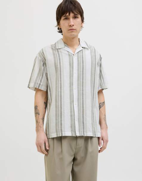 Jack & Jones – Vit, randig sommarskjorta - view 1