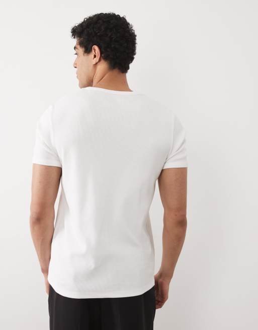 Jack & Jones – Vit, ribbad t-shirt i regular fit, 5 av 5