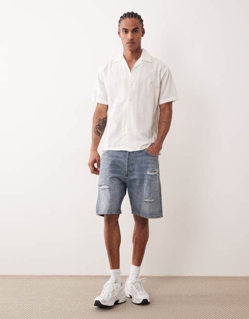 Jack & Jones – Vit skjorta i linnetyg med korta ärmar, 2 av 5