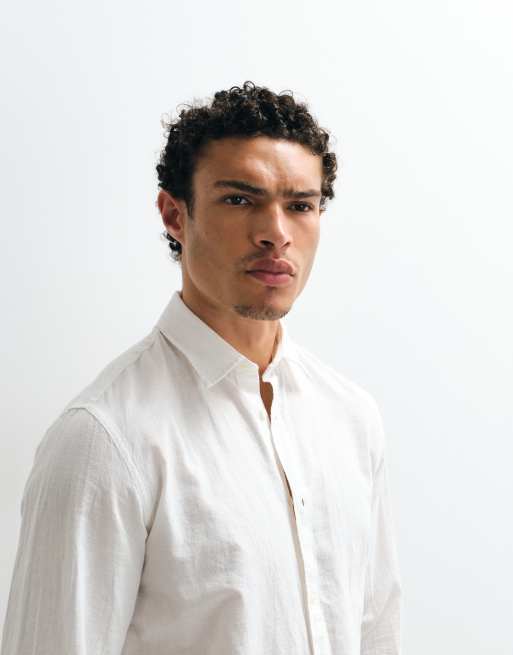 Jack & Jones – Vit skjorta i regular fit av linnemix, 3 av 5