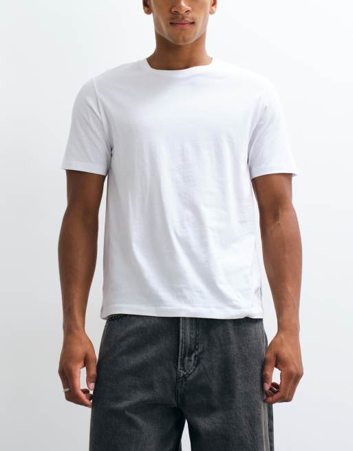 Jack & Jones – Vit, svarta och marinblå t-shirts med smal passform, 5-pack , 2 av 5