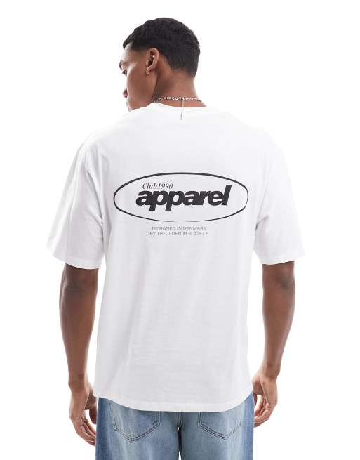Jack & Jones – Vit t-shirt i oversize med "Apparel"-tryck baktill , 4 av 4