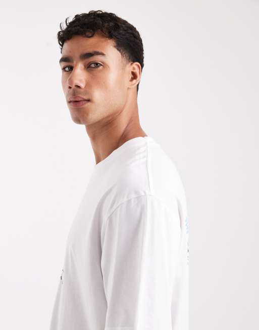 Jack & Jones – Vit t-shirt i oversize med japanskt tryck på ryggen, 4 av 5
