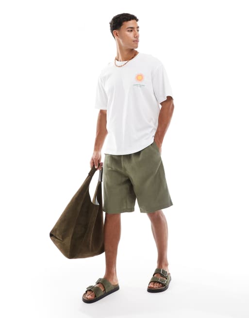Jack & Jones – Vit t-shirt i oversize med "Saint Tropez"-soltryck baktill, 2 av 4